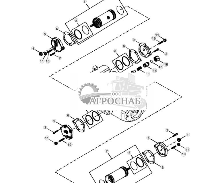 Комплект сервопоршня идростатического насоса и крышка (ручное управление) - ST11586 148.jpg